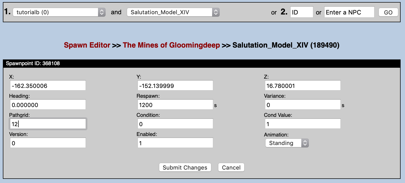 Your Spawnpoint settings