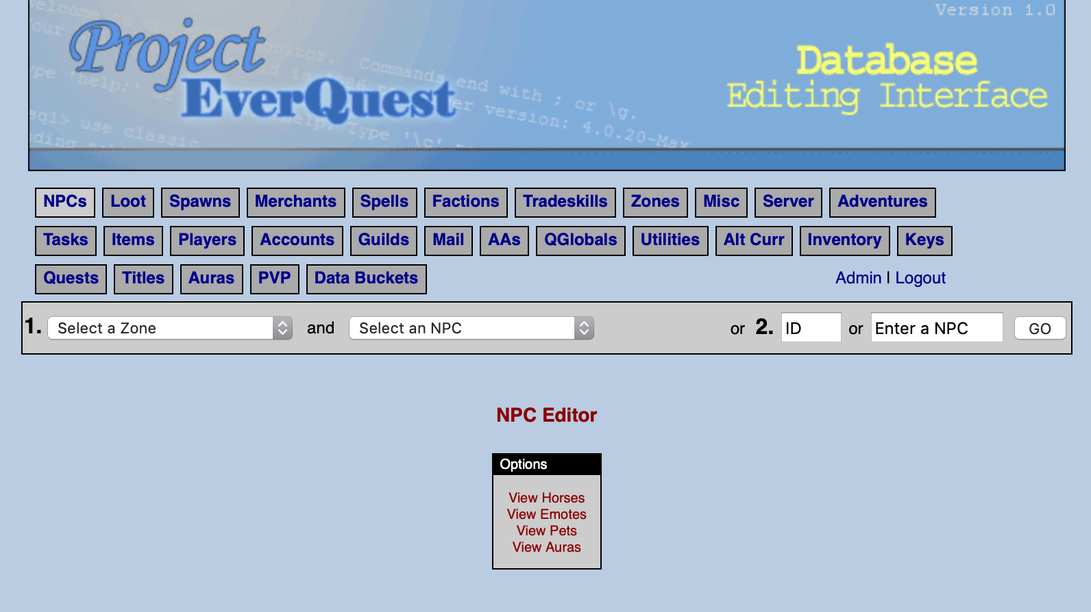 The PEQ Editor NPC tab